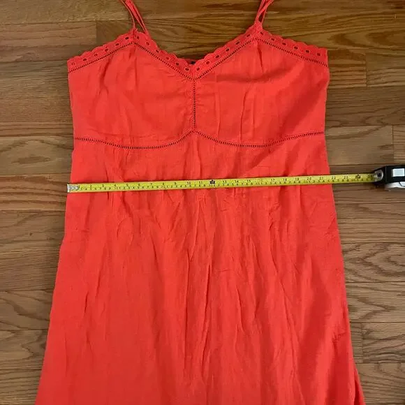 Old Navy Linen Blend Slip Dress Womens XXL Tall Warm Sunset Orange Summer Casual - Picture 9 of 11